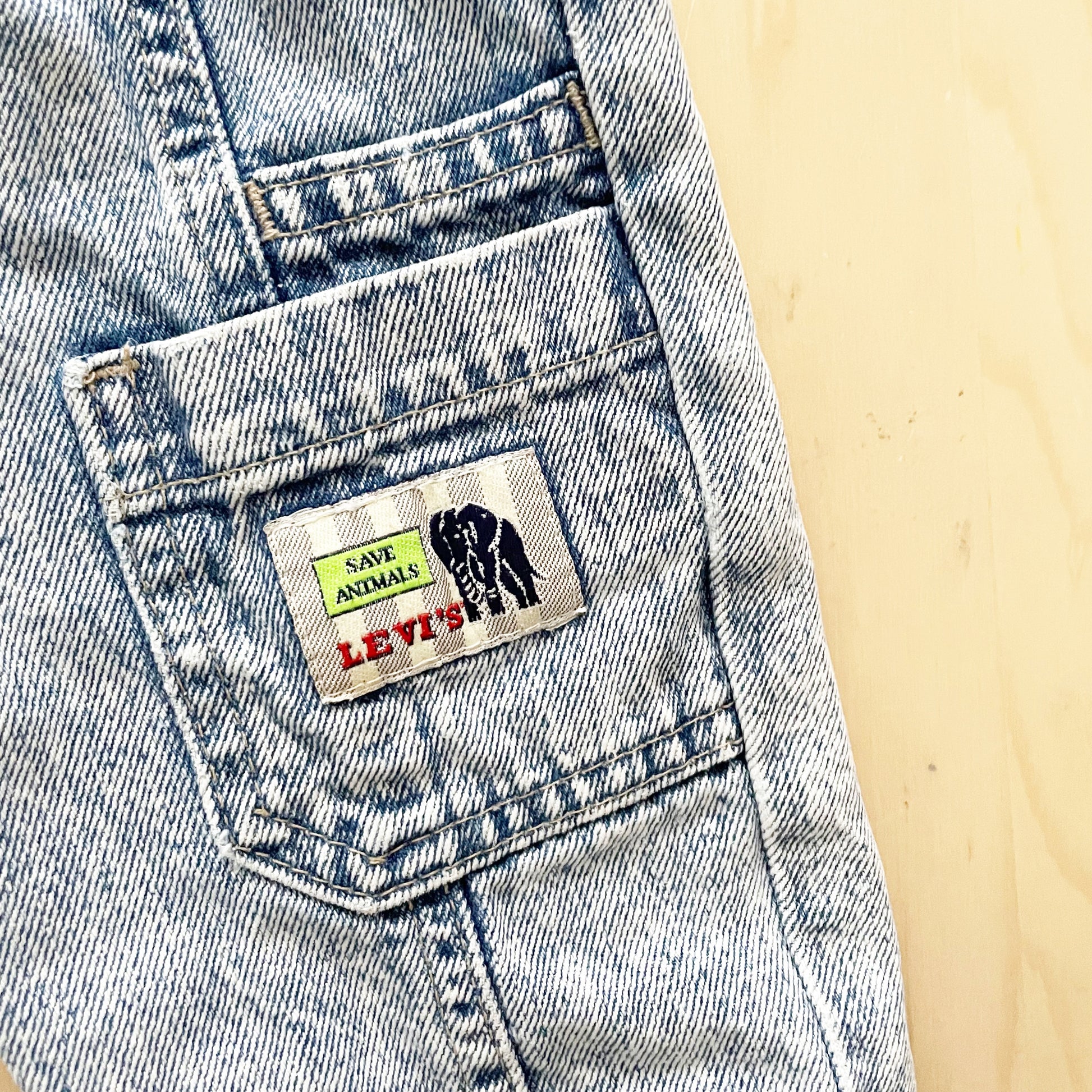 Levi’s Endangered Species Acid Wash Jeans - Yellow Clover Vintage Kids Clothes