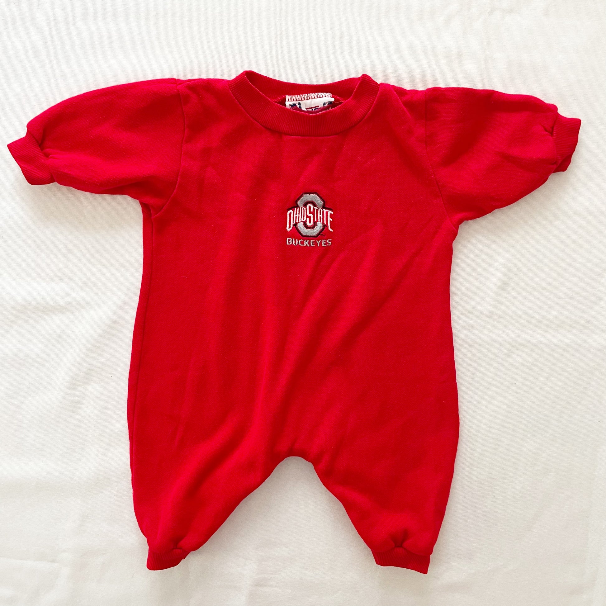 Vintage Ohio State Embroidered Baby Sweatshirt Romper
