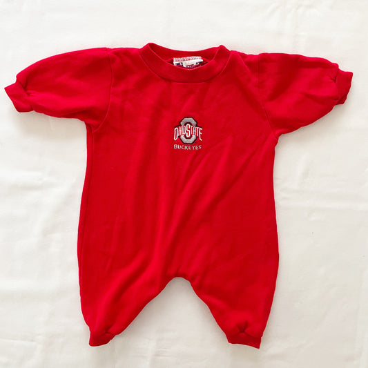 Vintage Ohio State Embroidered Baby Sweatshirt Romper
