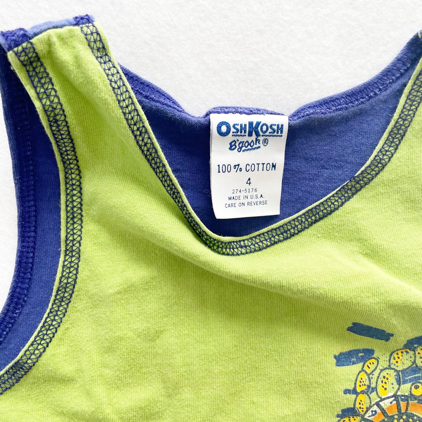 OshKosh Rescue the Reef Tank - Yellow Clover Vintage Kids Clothes