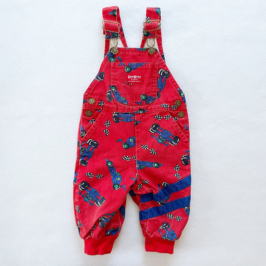 OshKosh Racecar Jogger Overalls - Yellow Clover Vintage Kids Clothes
