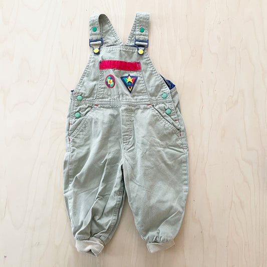 Gymboree Tan Patch Overalls