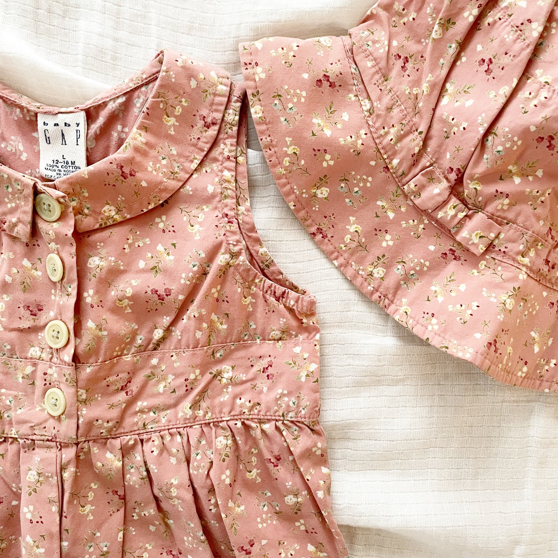 Baby Gap Floral Romper + Hat Set - Yellow Clover Vintage Kids Clothes