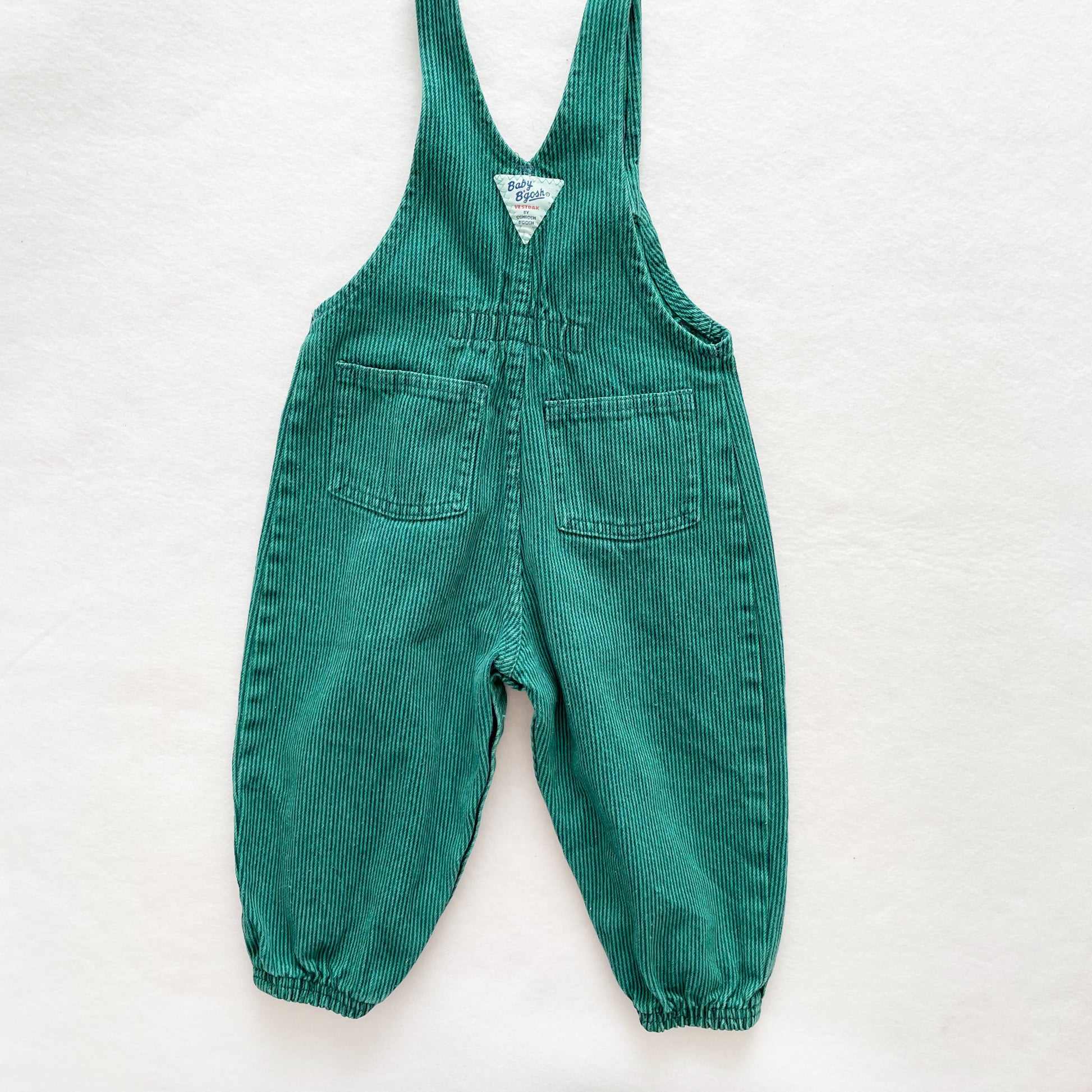 Baby B’gosh Green Stripe Bubble Overalls - Yellow Clover Vintage Kids Clothes