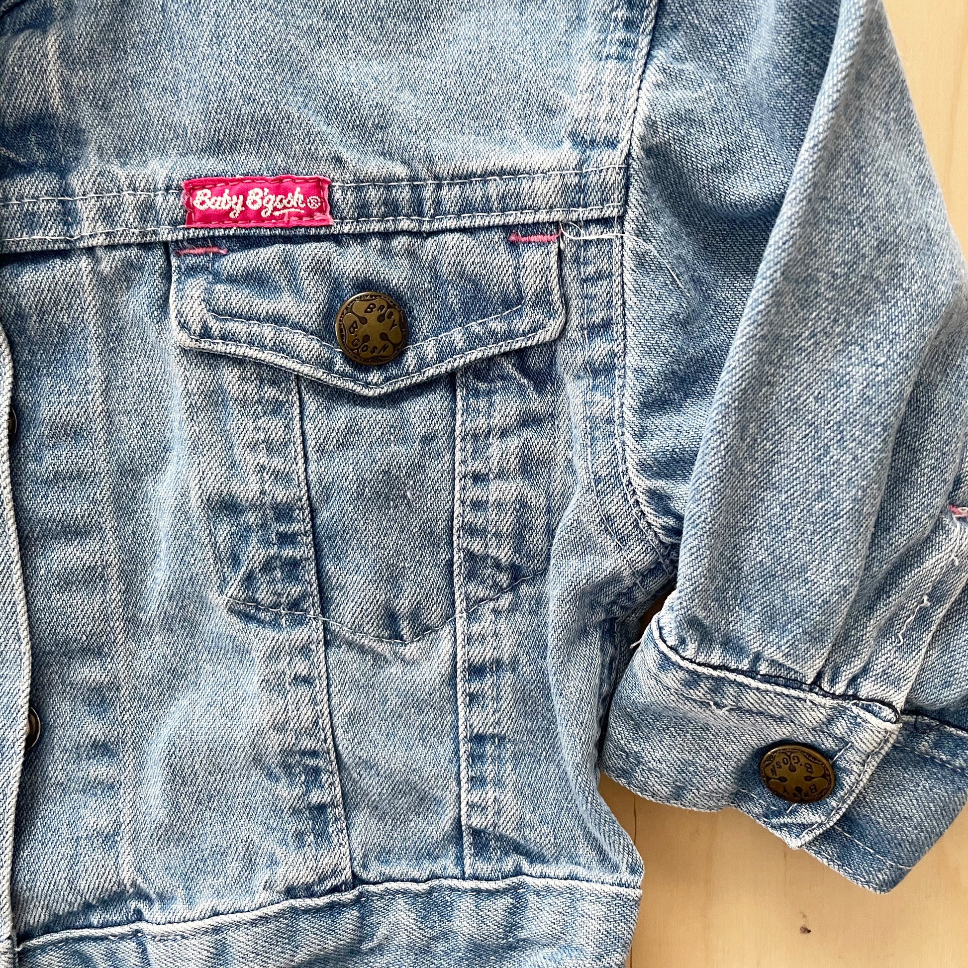 Vintage Baby B’gosh Pink Label Denim Jacket - Yellow Clover Vintage Kids Clothes