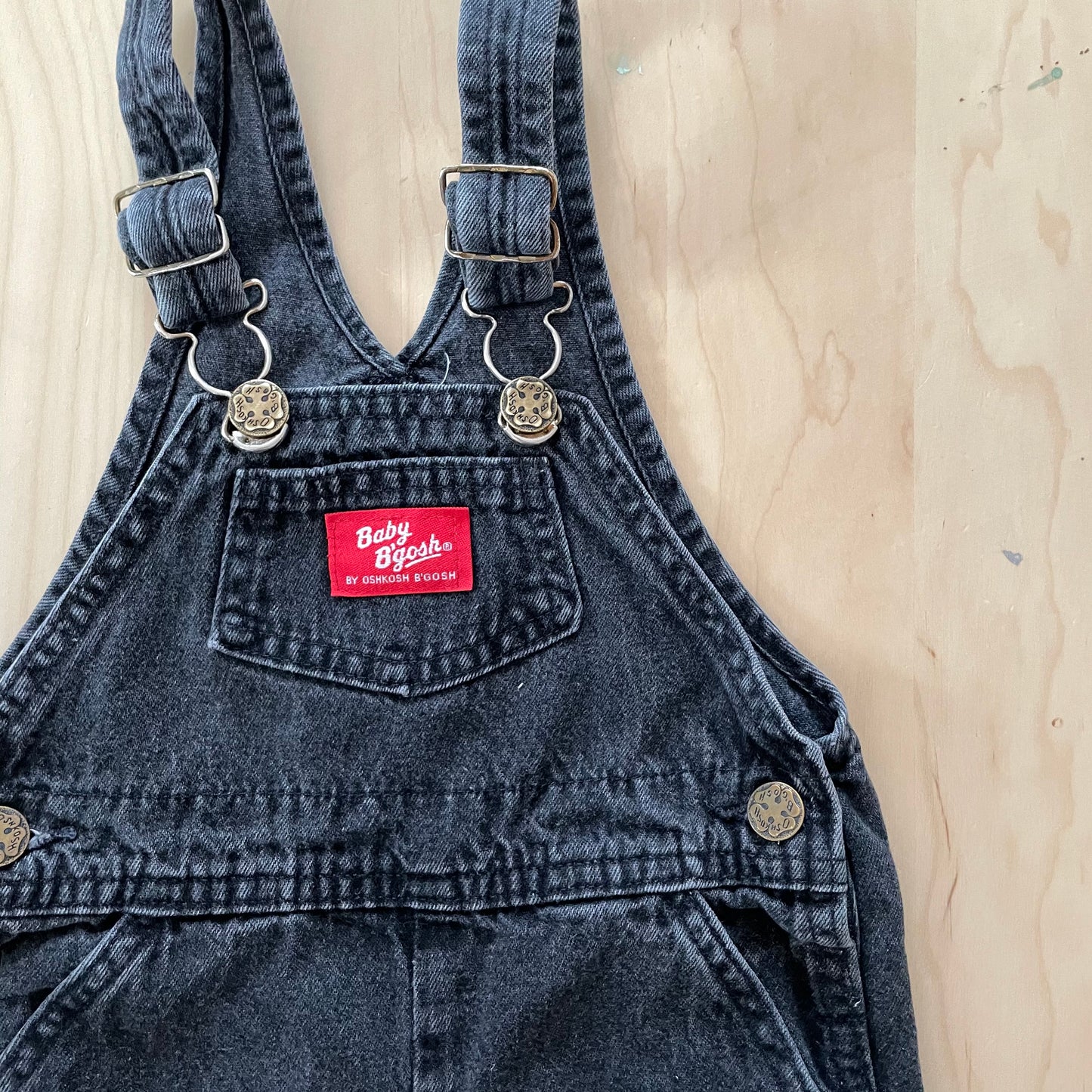 Vintage Baby B’gosh Dark Gray/Black Denim Overalls
