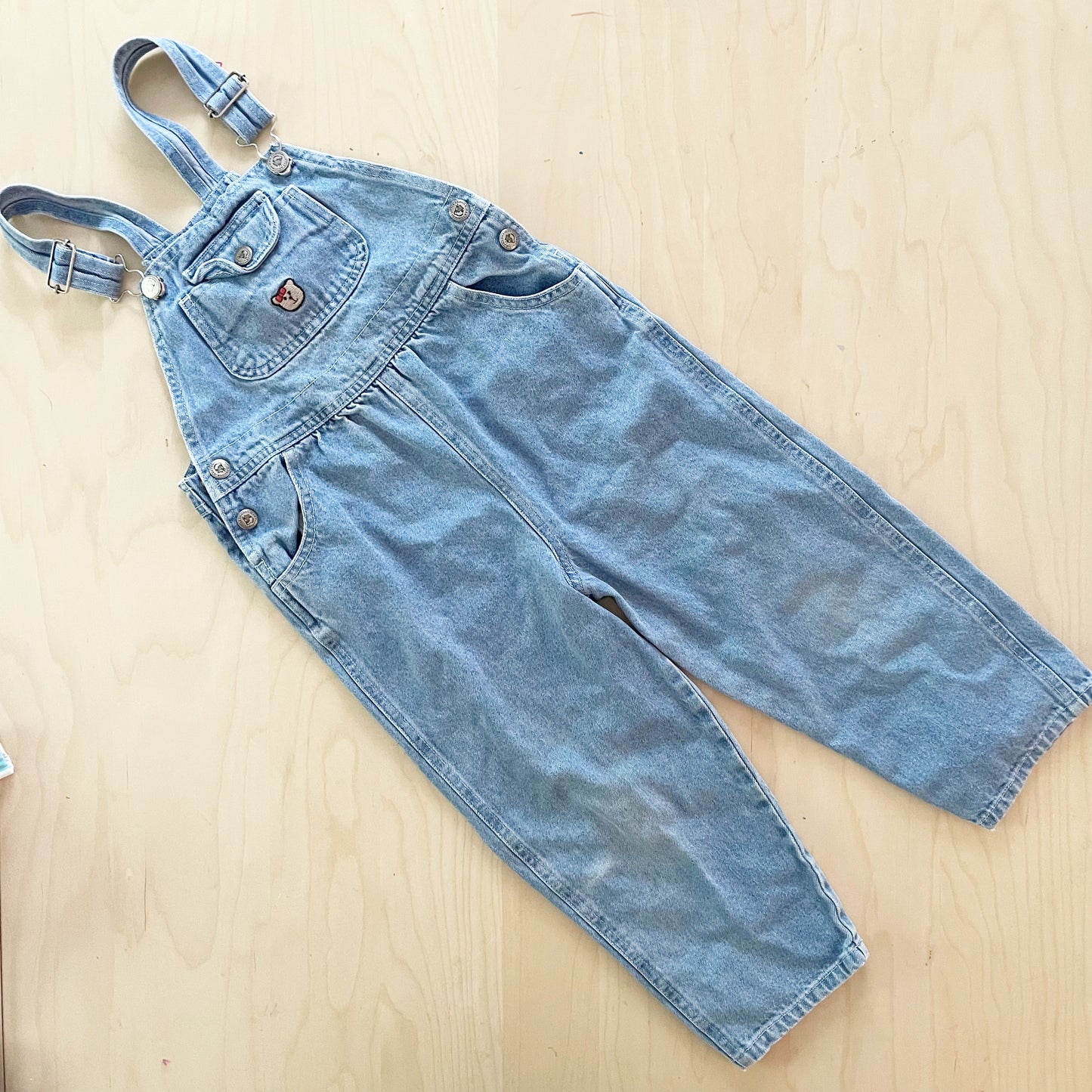 Vintage Little Arizona Bear Embroidery Kids Overalls