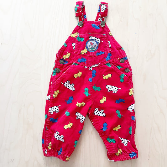 Vintage OshKosh Kennel Club Dog Overalls - Yellow Clover Vintage Kids Clothes