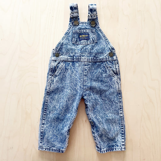Vintage OshKosh Acid Wash Overalls - Yellow Clover Vintage Kids Clothes