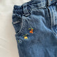 OshKosh Fruit Floral Embroidered Jeans - Yellow Clover Vintage Kids Clothes
