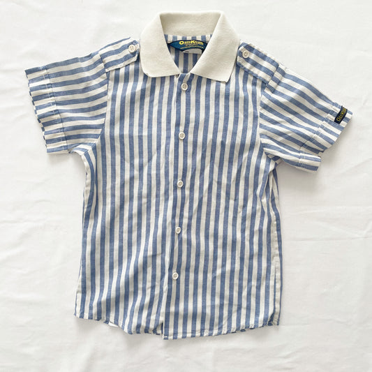 OshKosh Blue Stripe Button Up Shirt - Yellow Clover Vintage Kids Clothes