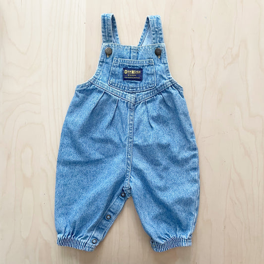 OshKosh Lighter Wash Bubble Overalls - Yellow Clover Vintage Kids Clothes