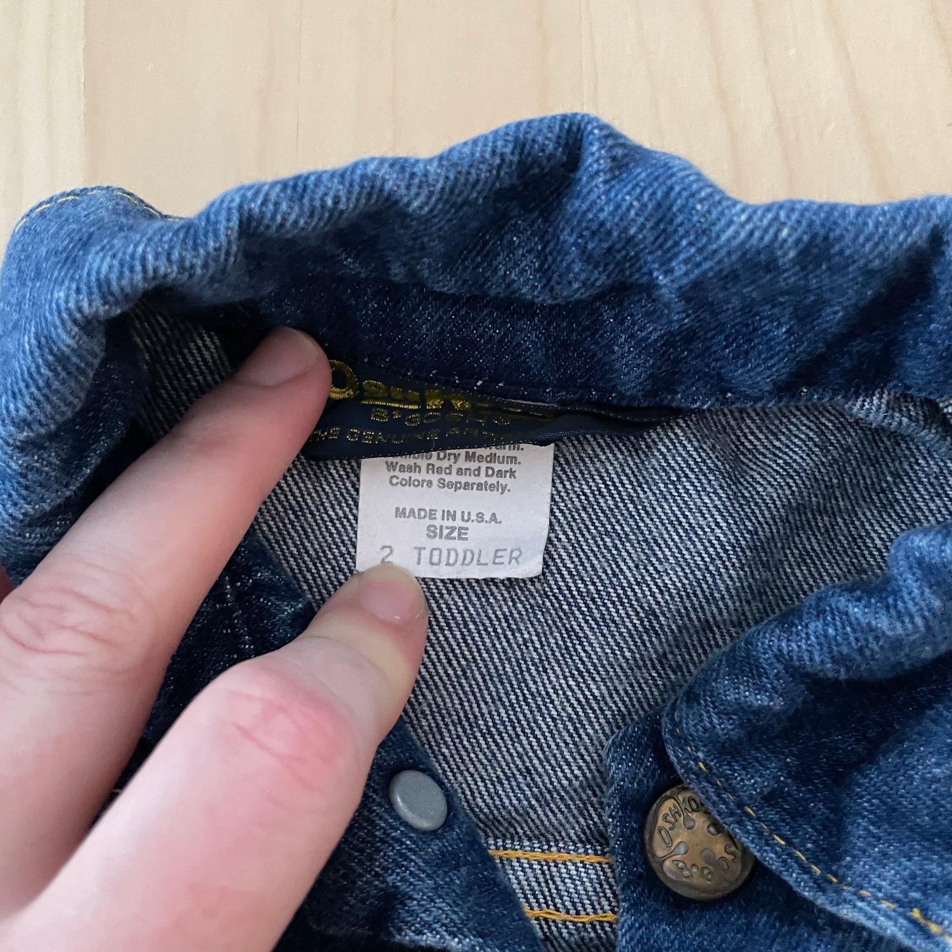 OshKosh Denim Trucker Jacket - Yellow Clover Vintage Kids Clothes