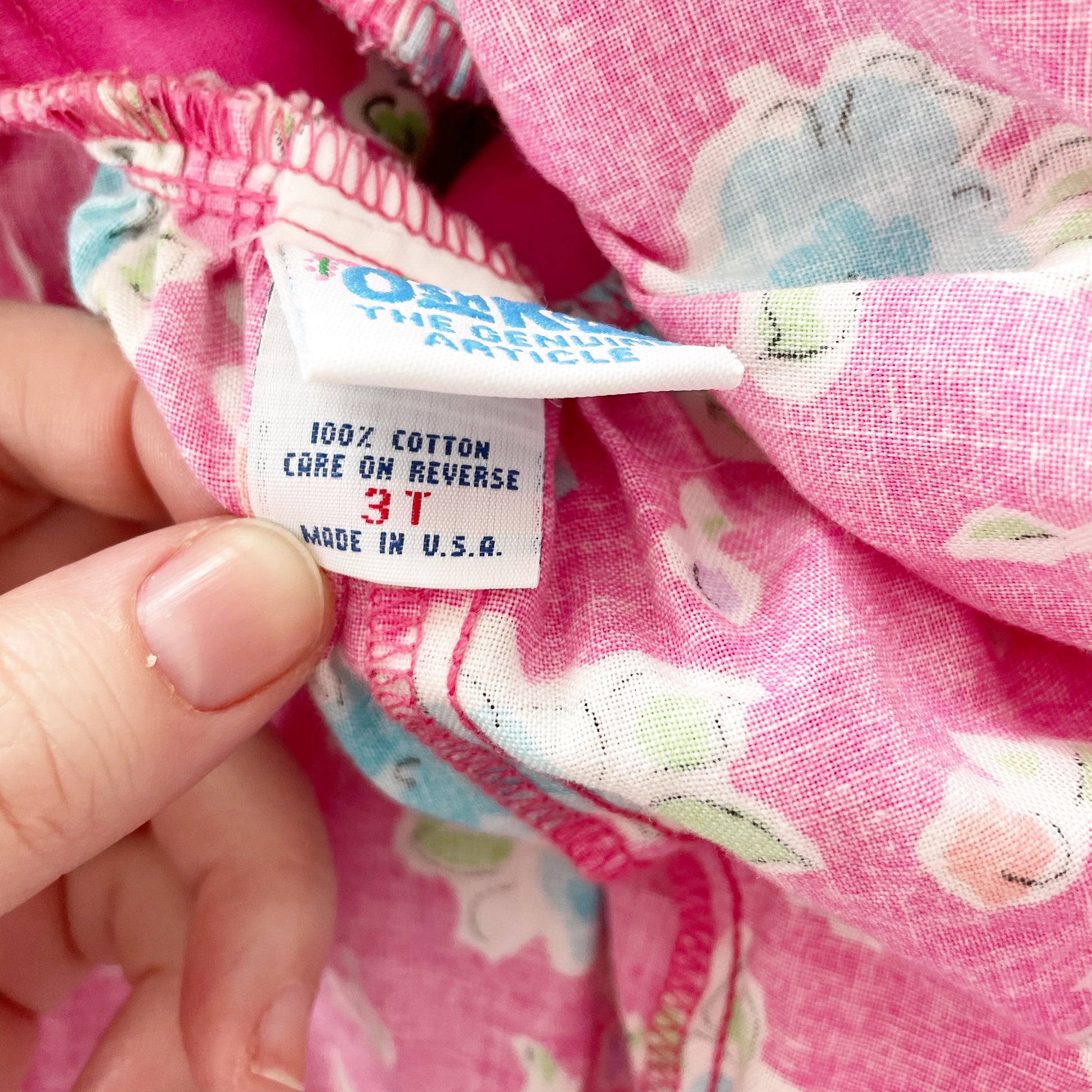 OshKosh Pink Floral Ruffle Dress - Yellow Clover Vintage Kids Clothes