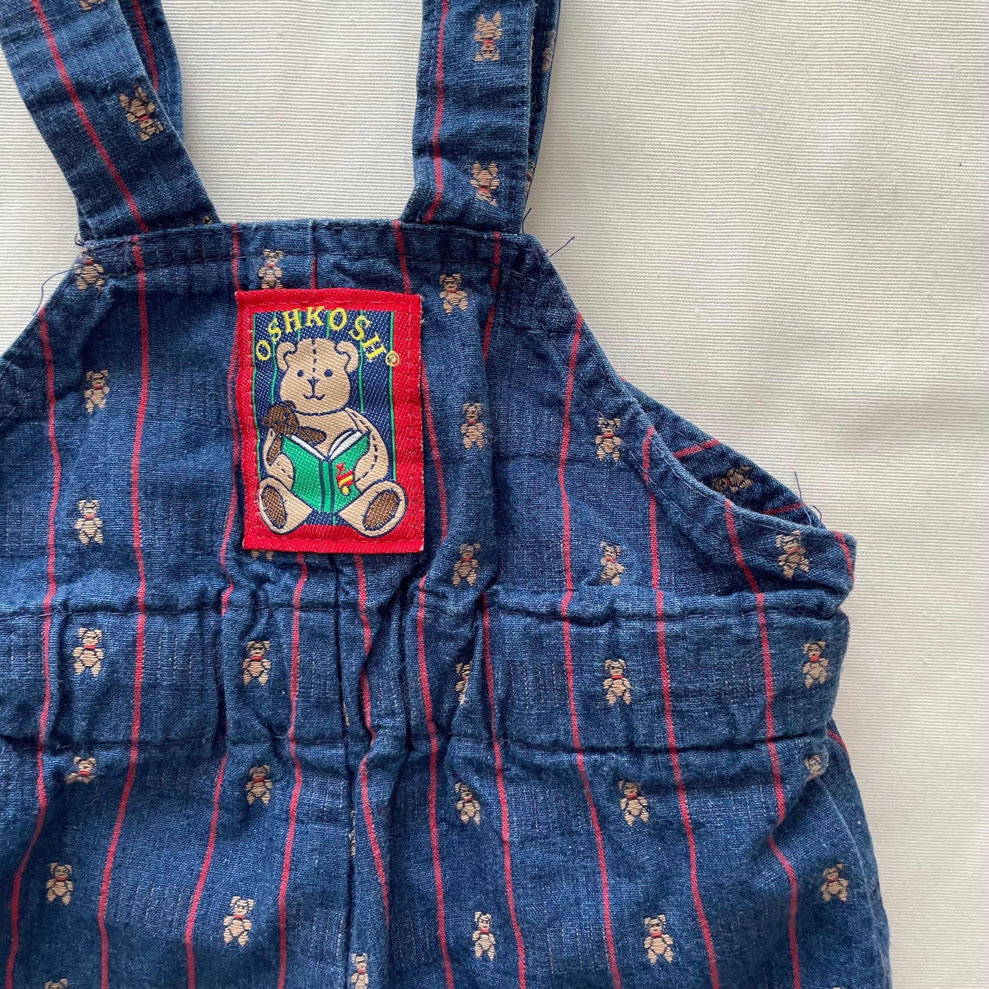 OshKosh Teddy Bear Jogger Overalls - Yellow Clover Vintage Kids Clothes