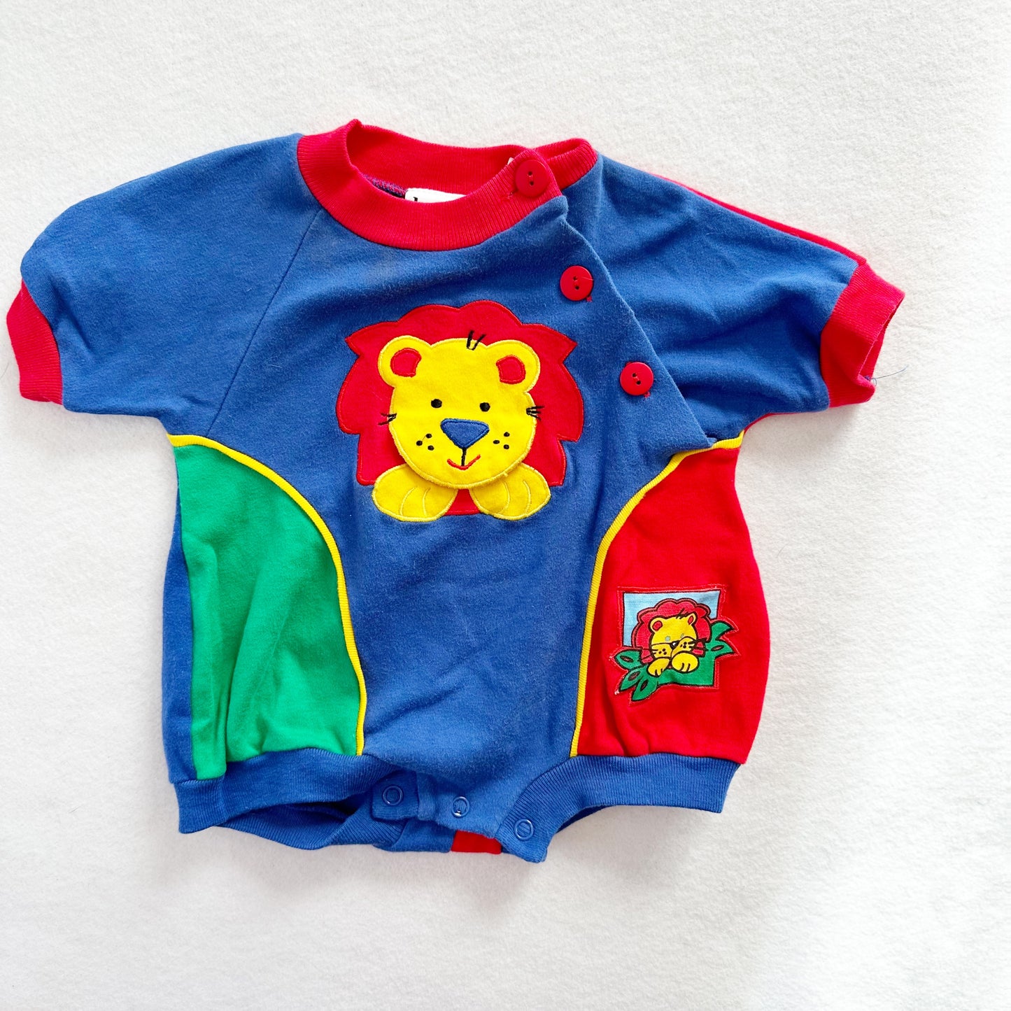 Vintage Le Top Lion Appliqué Baby Romper