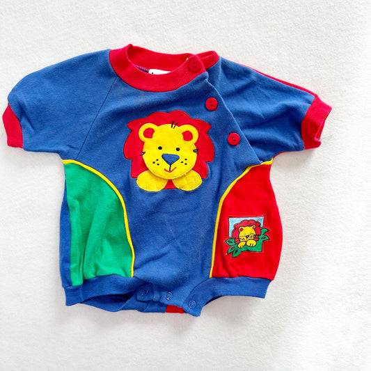 Vintage Le Top Lion Appliqué Baby Romper