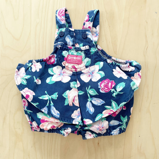 Vintage OshKosh Floral Ballet Co Bubble Overalls Romper