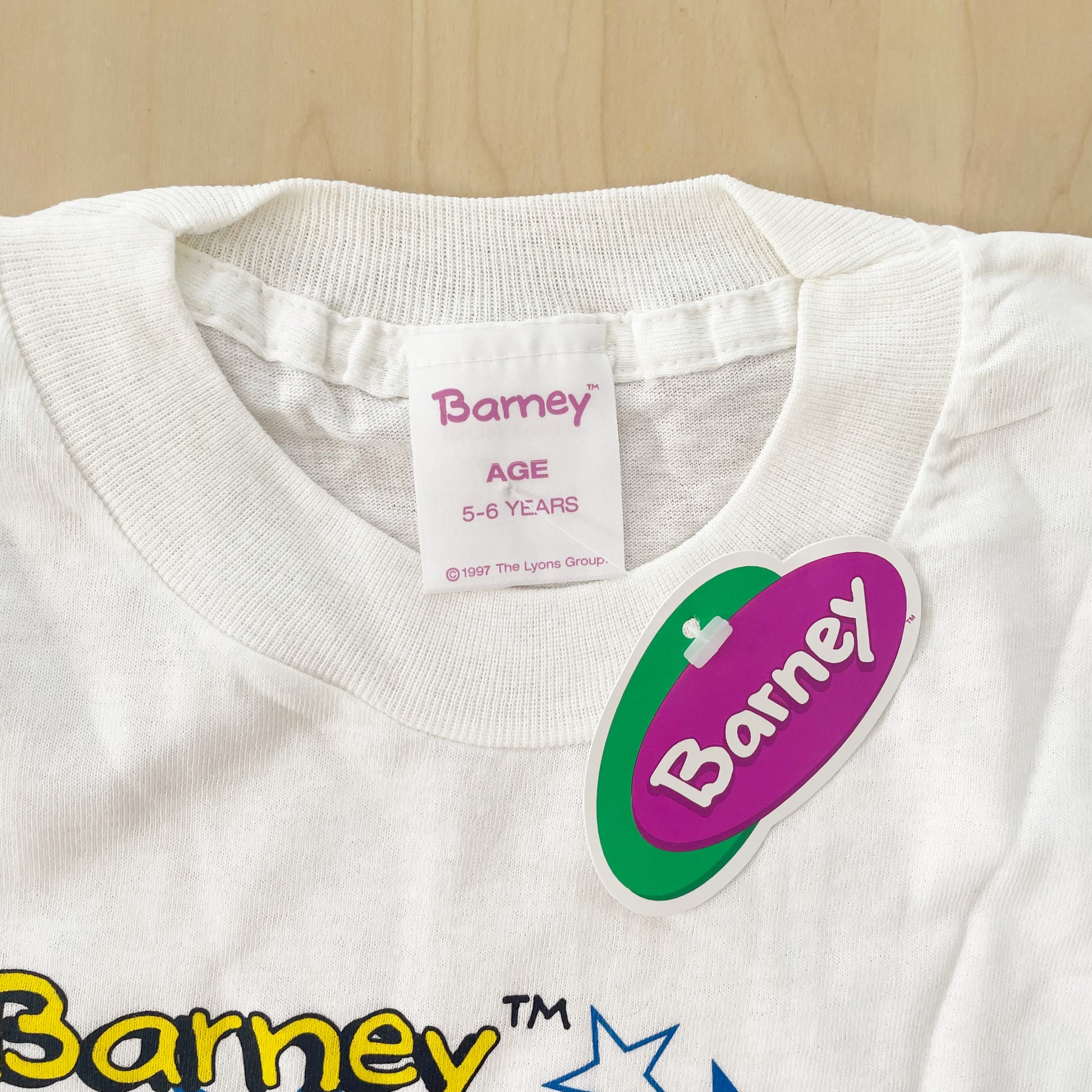 Deadstock Barney Graphic Tee - Yellow Clover Vintage Kids Clothes