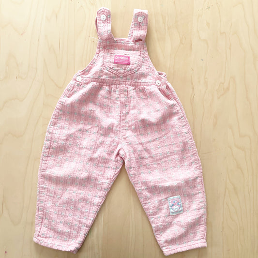 OshKosh Woven Bow Back Overalls - Yellow Clover Vintage Kids Clothes