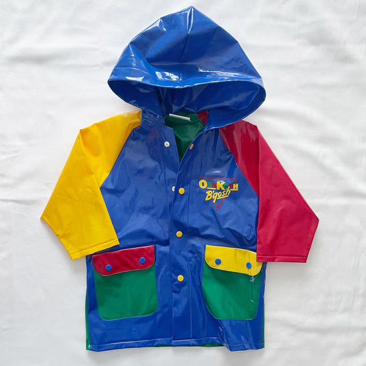 OshKosh Colorblock Logo Rain Coat - Yellow Clover Vintage Kids Clothes