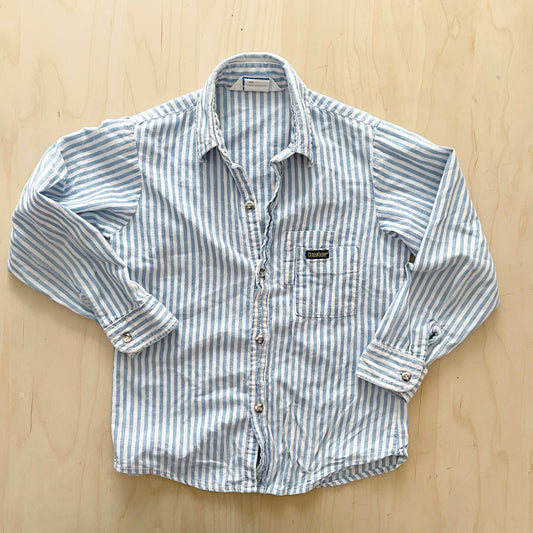 OshKosh Double Pocket Chambray Stripe Button Down - Yellow Clover Vintage Kids Clothes