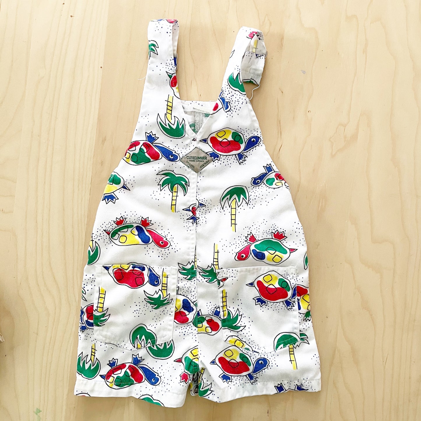 Vintage Cutecumber Beach Turtle Shortalls
