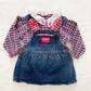 OshKosh Heart Woven Bow Back Skirtall Set - Yellow Clover Vintage Kids Clothes