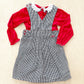 Vintage OshKosh Ladybug Checkered Pinafore Set - Yellow Clover Vintage Kids Clothes