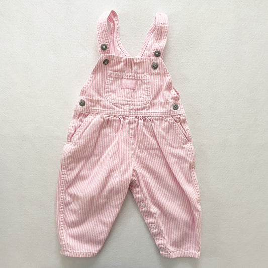 OshKosh Light Pink Hickory Stripe Overalls