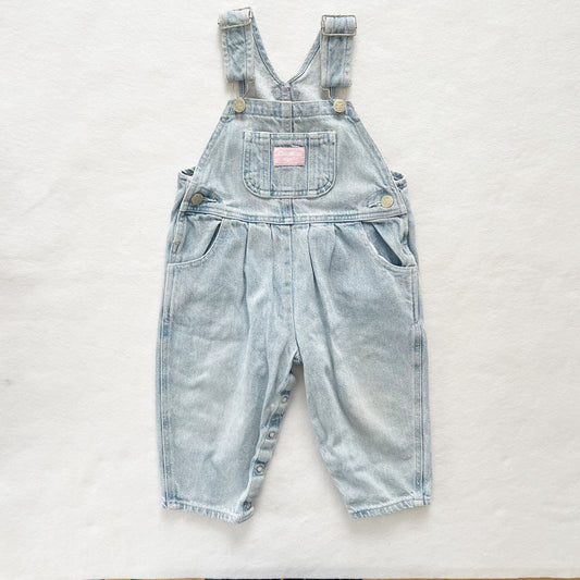 OshKosh Light Wash Denim Overalls - Yellow Clover Vintage Kids Clothes