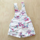 Vintage OshKosh Tropical Flower Print Shortalls - Yellow Clover Vintage Kids Clothes