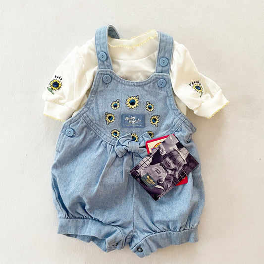 Vintage OshKosh Baby B’gosh Sunflower Bubble Overalls Set