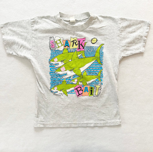Shark Bait Graphic Tee - Yellow Clover Vintage Kids Clothes