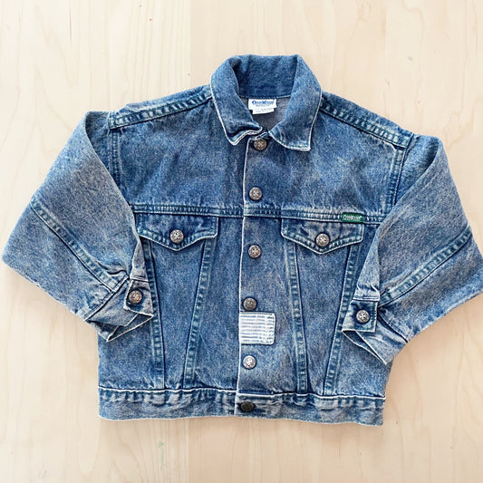 Vintage OshKosh Joe’s Garage Embossed Acid Wash Kids Jacket