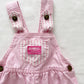 OshKosh Stripe Bow Back Light Pink Bubble Overalls