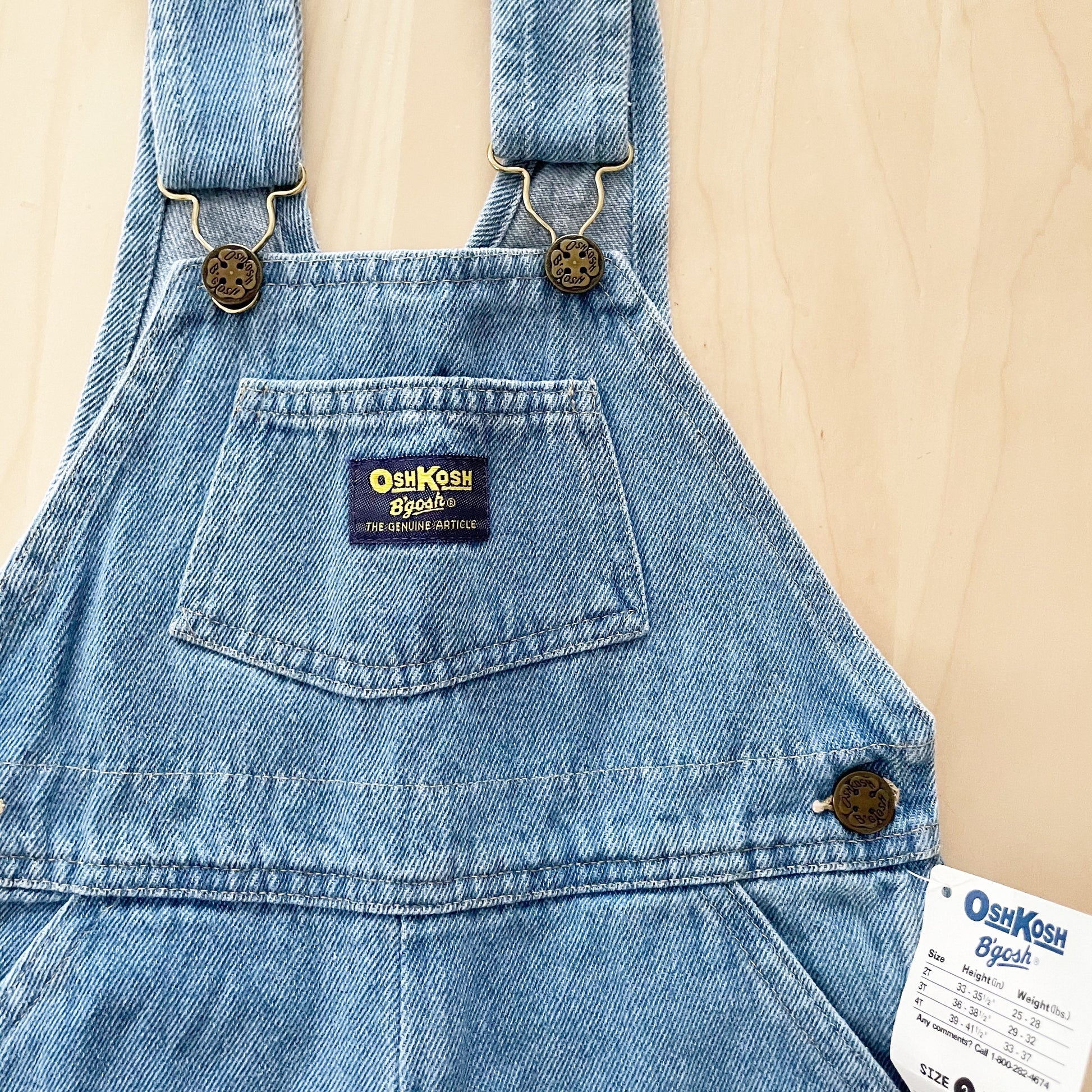 OshKosh Medium-Light Wash Overalls - Yellow Clover Vintage Kids Clothes