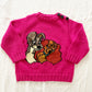 Vintage Handknit Lady and the Tramp Kids Sweater