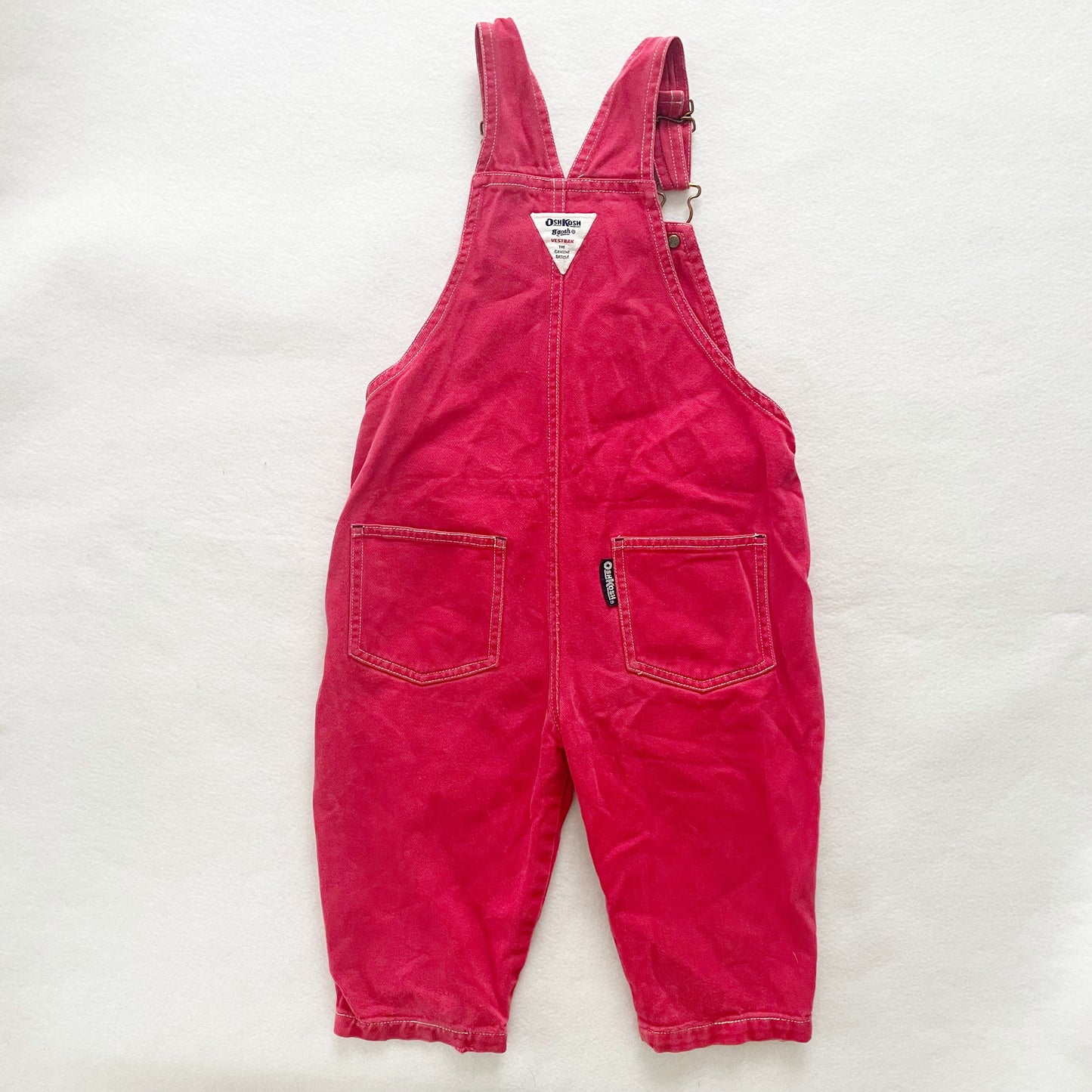OshKosh Red Overalls - Yellow Clover Vintage Kids Clothes