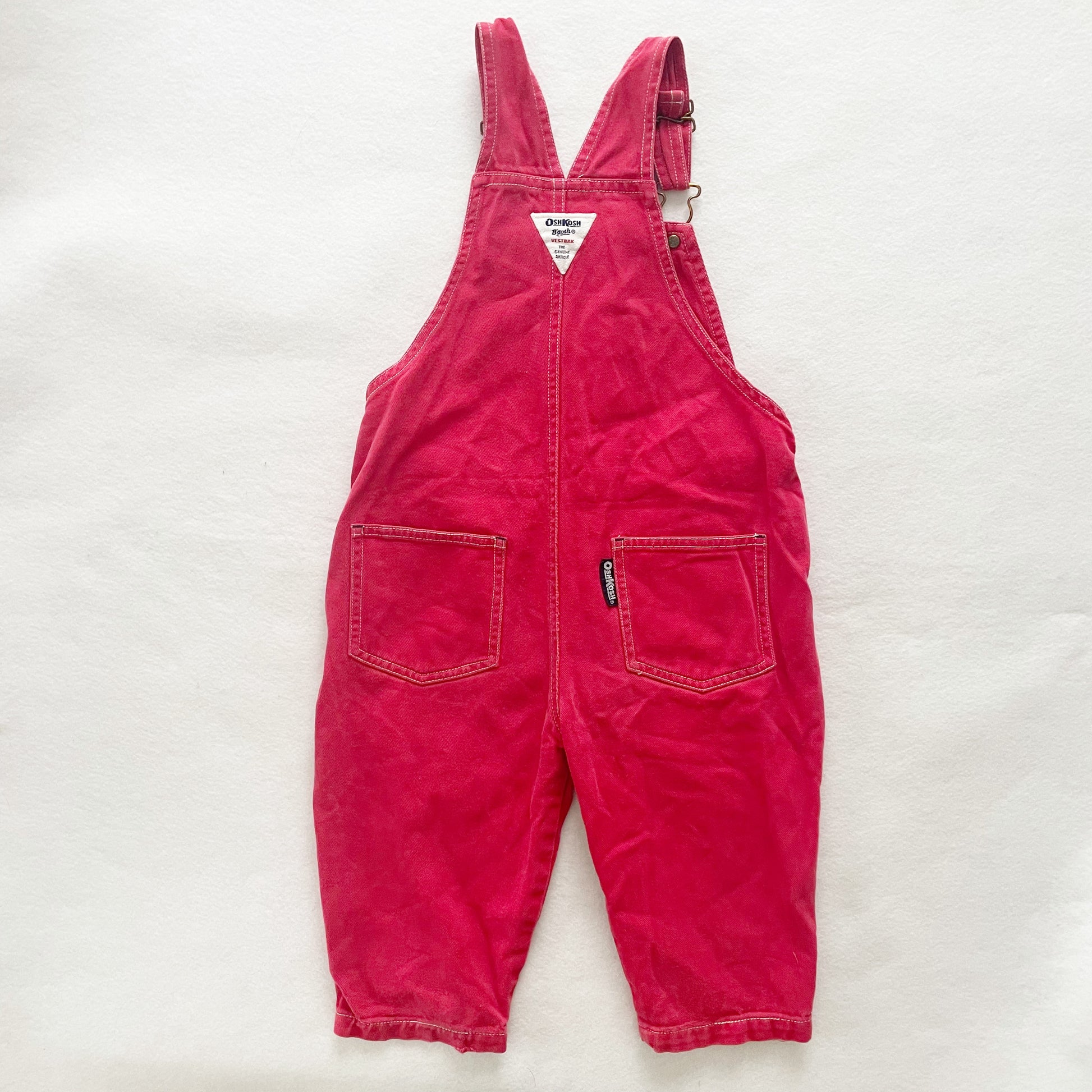 OshKosh Red Overalls - Yellow Clover Vintage Kids Clothes