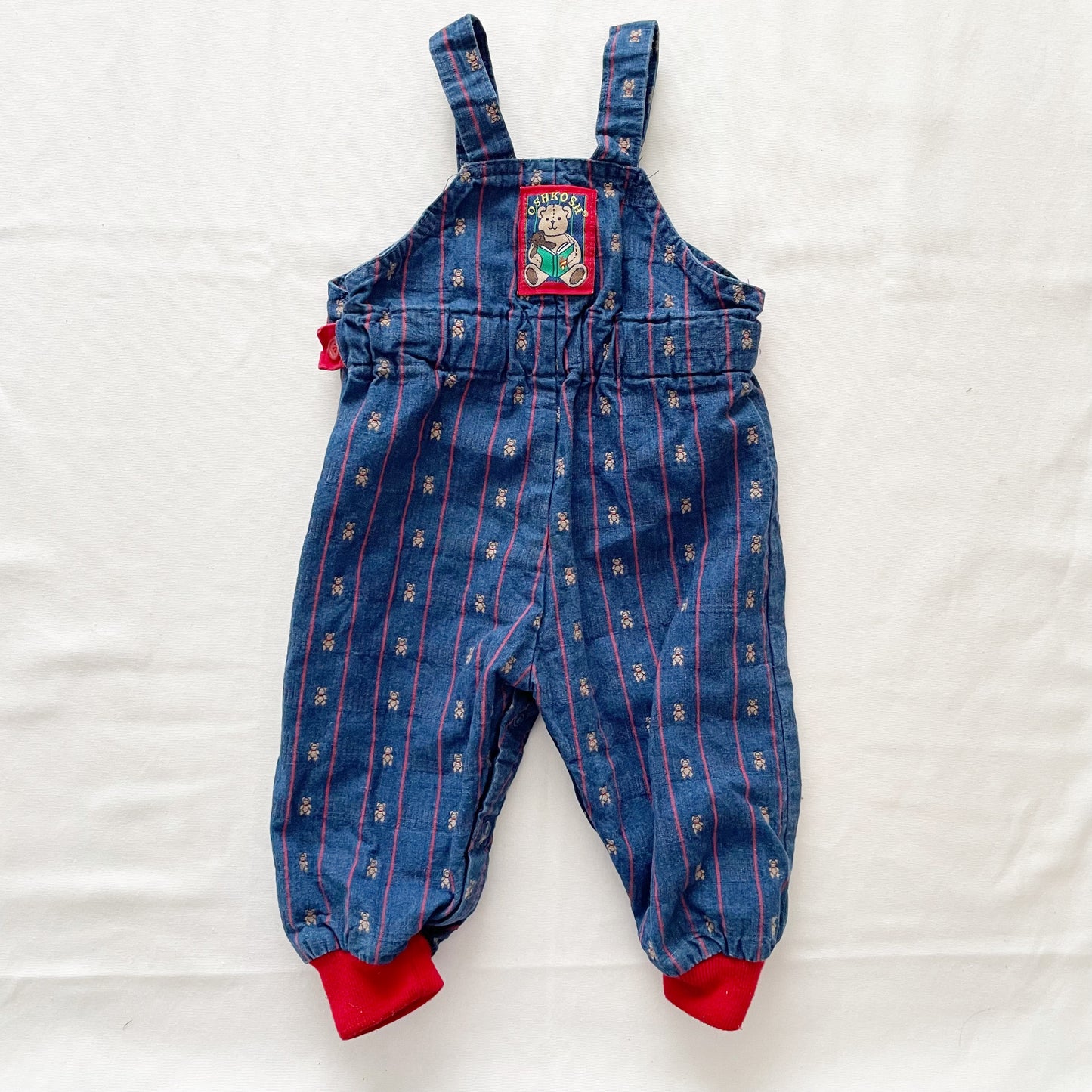 OshKosh Teddy Bear Jogger Overalls - Yellow Clover Vintage Kids Clothes