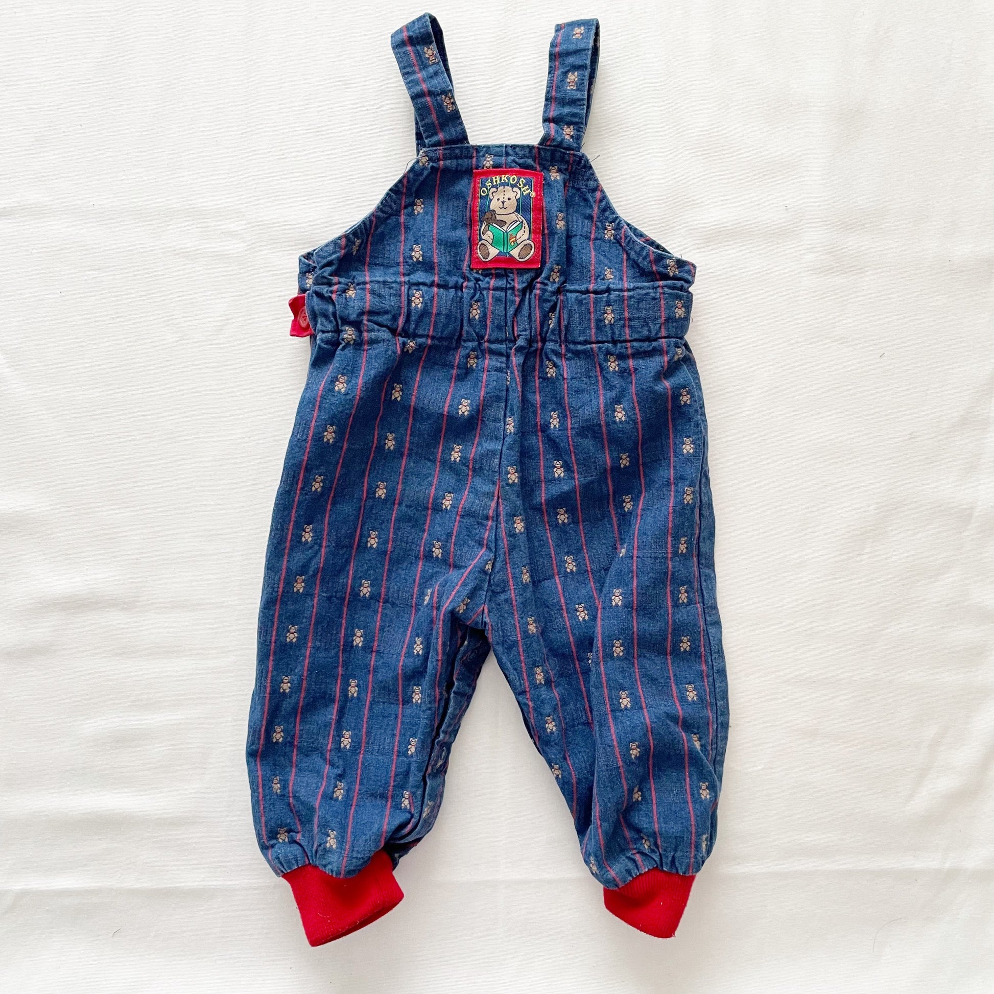 OshKosh Teddy Bear Jogger Overalls - Yellow Clover Vintage Kids Clothes