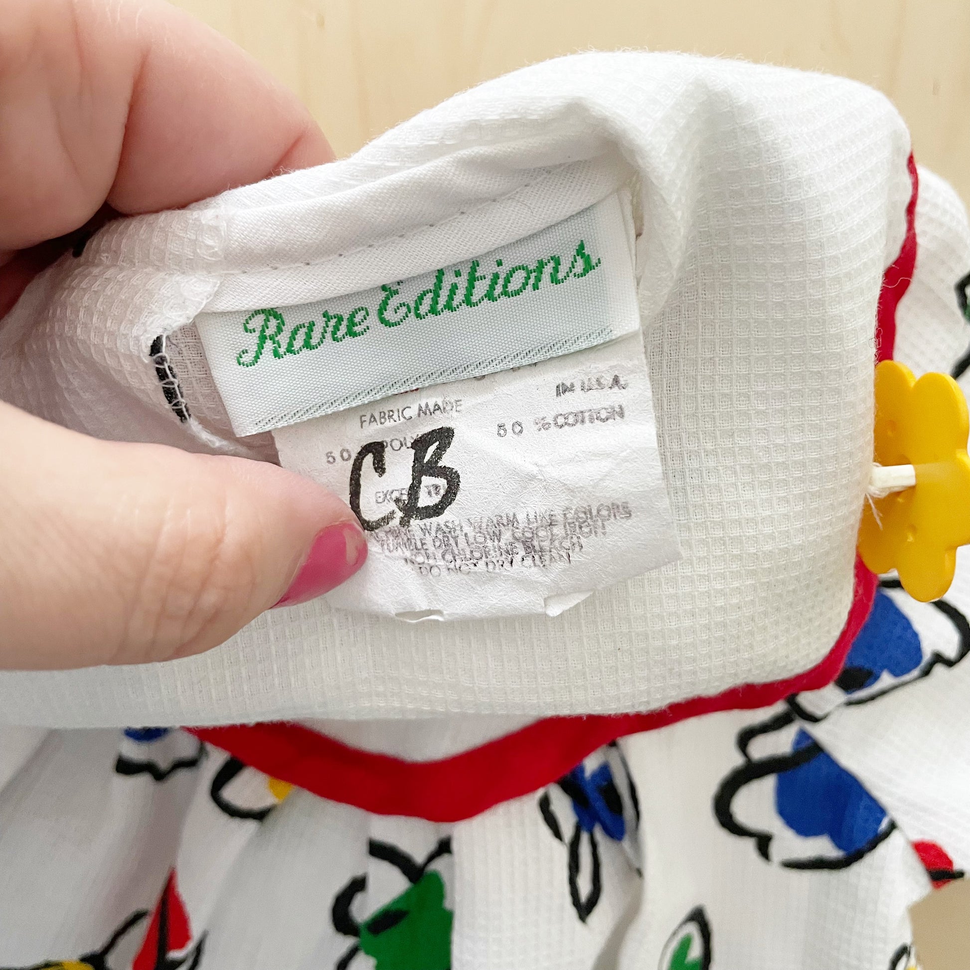 Rare Editions Primary Colors Flower Print Dress - Yellow Clover Vintage Kids Clothes