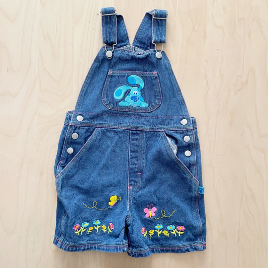 Blue’s Clues Denim Shortall Overalls - Yellow Clover Vintage Kids Clothes