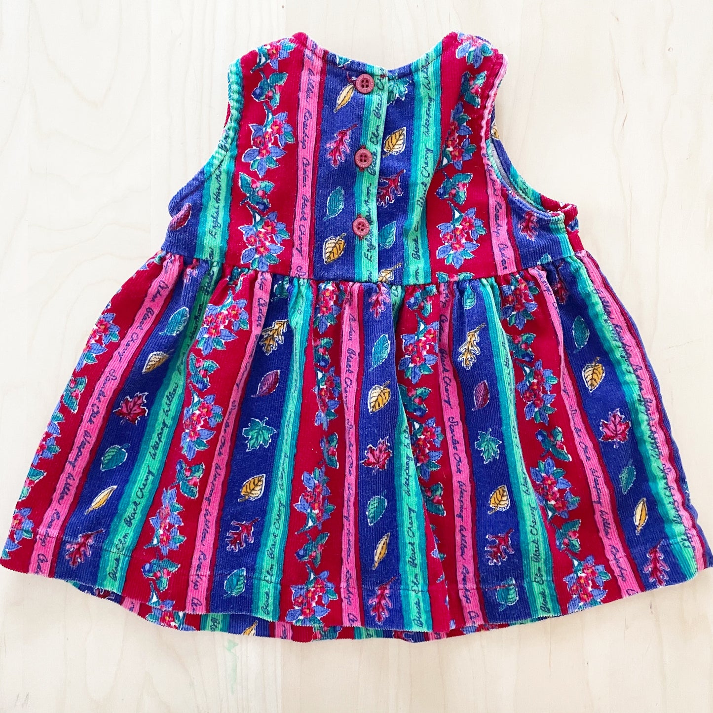 Vintage Baby B’gosh Floral Leave Cord Dress