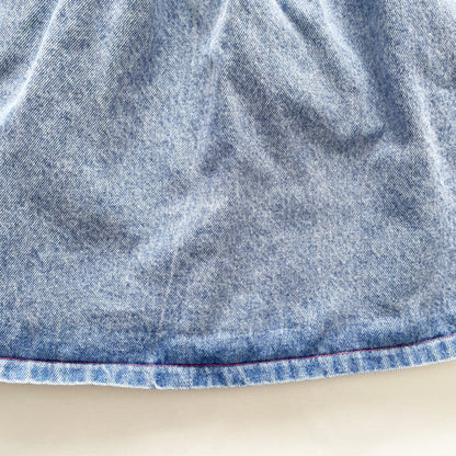 Lee Patch Lighter Wash Denim Pinafore Dress • 6y - Yellow Clover Vintage Kids Clothes