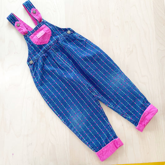 Vintage OshKosh Spell Out Bow Back Overalls - Yellow Clover Vintage Kids Clothes