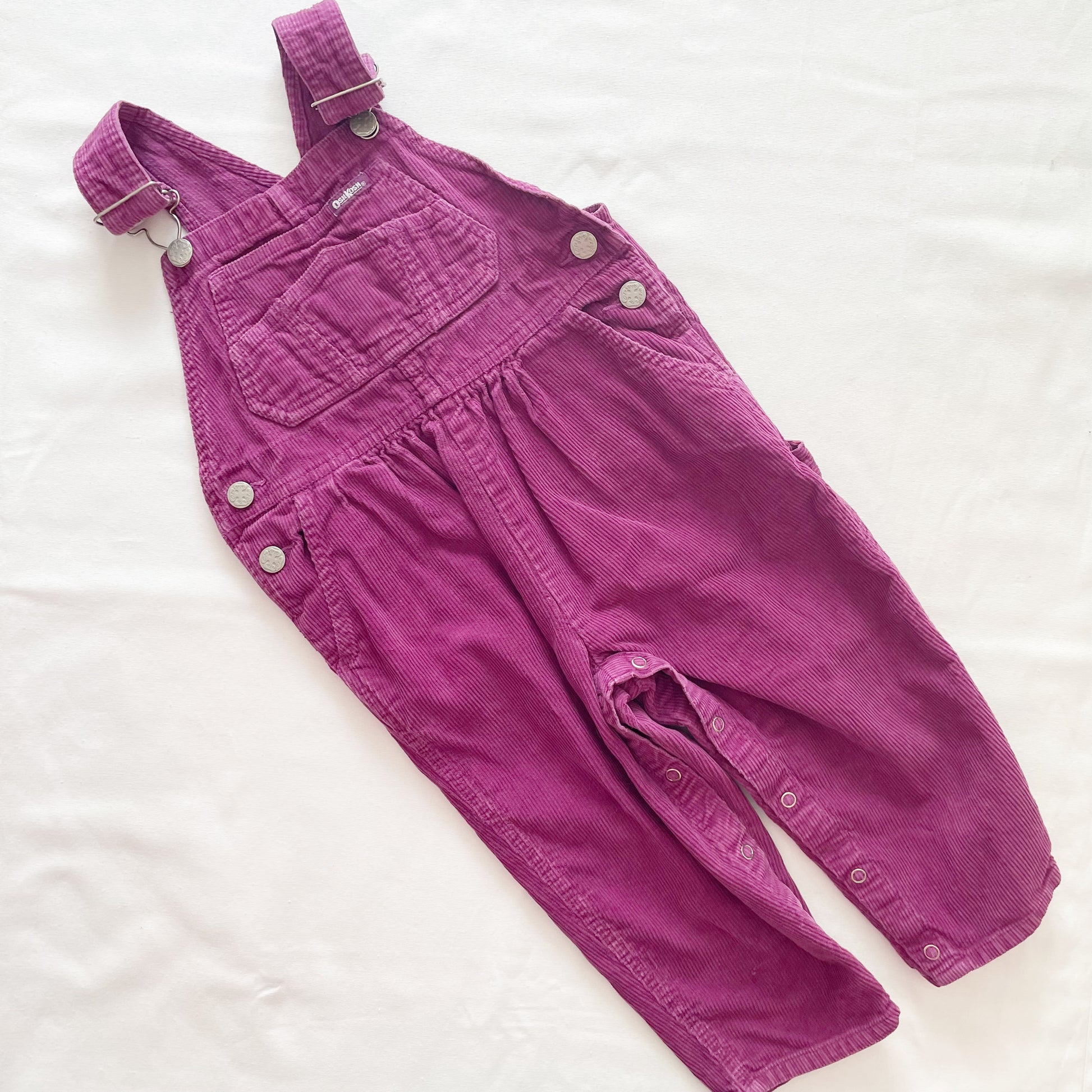 OshKosh Plum Purple Cord Overalls - Yellow Clover Vintage Kids Clothes