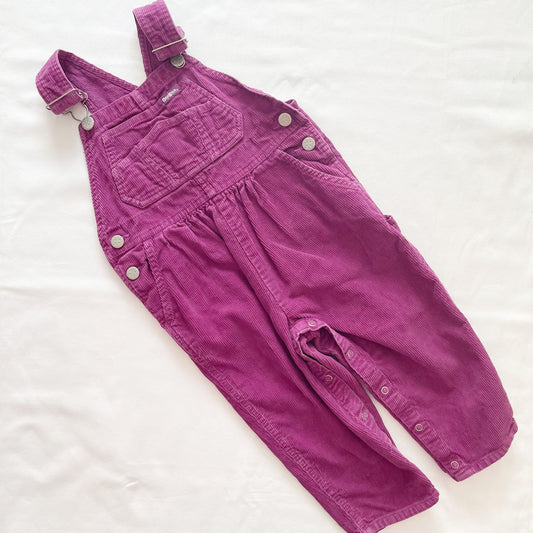 OshKosh Plum Purple Cord Overalls - Yellow Clover Vintage Kids Clothes