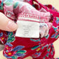 Vintage Baby B’gosh Red Floral Cord Footed Overalls Romper